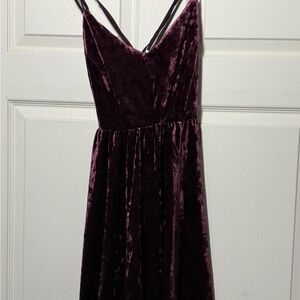Forever 21 Shimmery Burgundy Velvet Dress